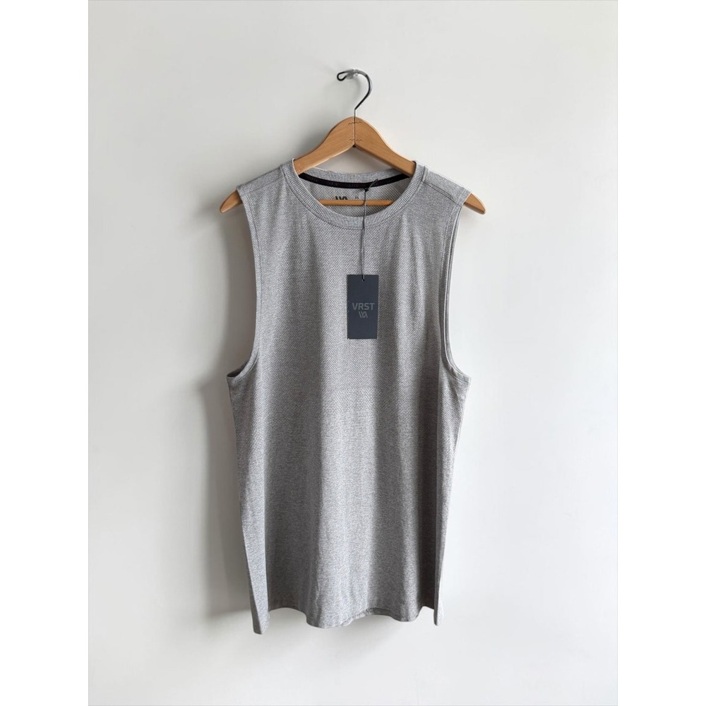 VRST Mens Circuit Seamless Tank Top Space Dye Silver Shadow Grey XL New
